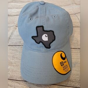 Carhartt Canvas Texas Patch Hat Cap Light Blue Strapback One Size Adjustable New